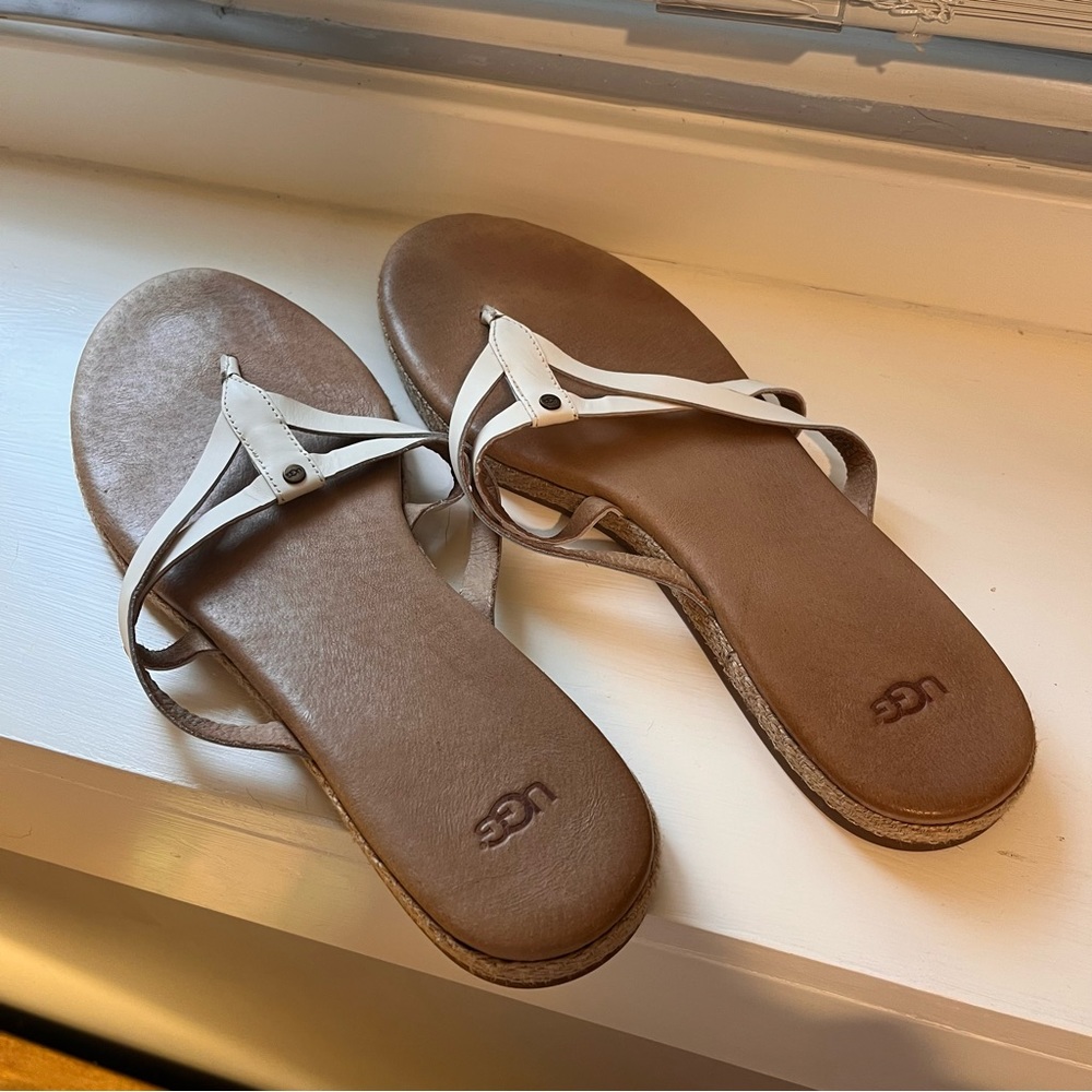 Ugg Leather Flip Flops US 11